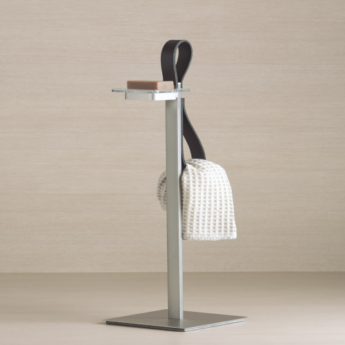 Piantana sapone-salviette nichel matt marrone Baio | Moderno