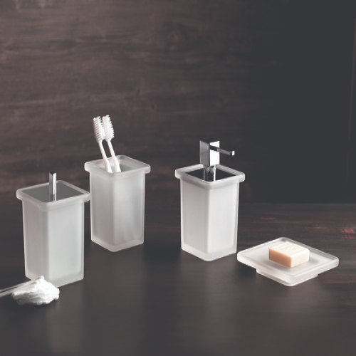 Piantana sapone-salviette nichel matt marrone Baio | Moderno