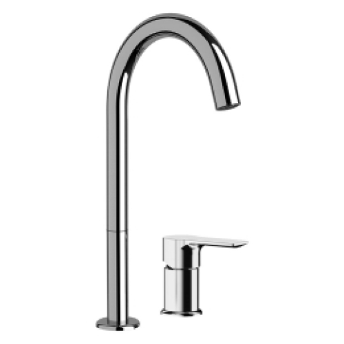 Miscelatore monocomando per lavabo a due fori canna alta REFLEX