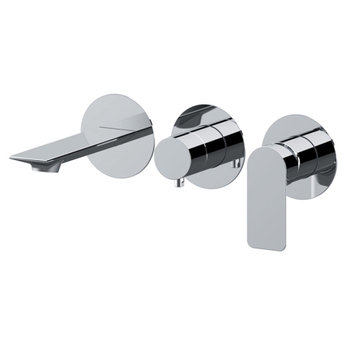Set miscelatore a incasso a 2 vie per vasca/doccia su 3 piastre tonde REFLEX