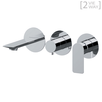 Set miscelatore a incasso a 2 vie per vasca/doccia su 3 piastre tonde REFLEX