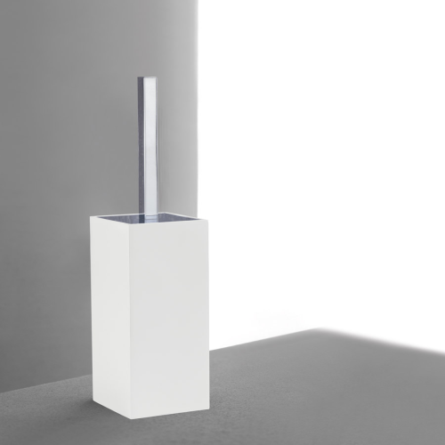 Porta scopino quadrato bianco Teknika | Complementi