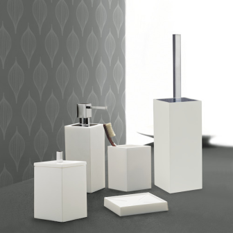Porta scopino quadrato bianco Teknika | Complementi