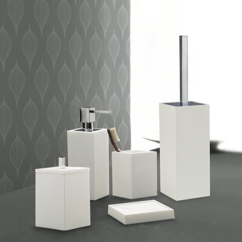 Porta scopino quadrato bianco Teknika | Complementi