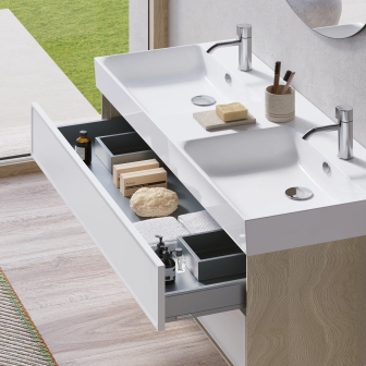 Lavabo 120 x 47 doppio bacino Premium