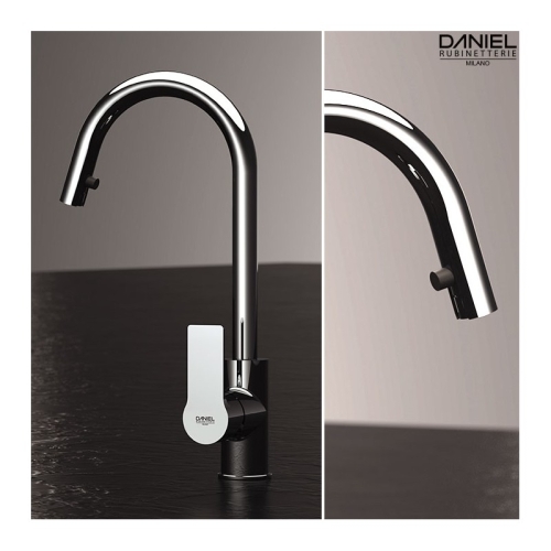 Miscelatore lavello con doccetta monofunzione estraibile REFLEX