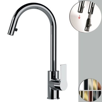 Miscelatore lavello con doccetta monofunzione estraibile REFLEX