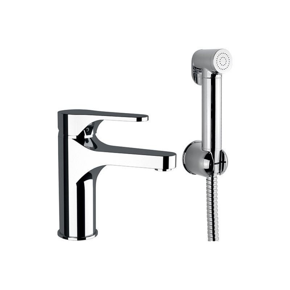 Miscelatore monocomando lavabo con deviazione e doccetta shut-off Scarico click-clack OMEGA