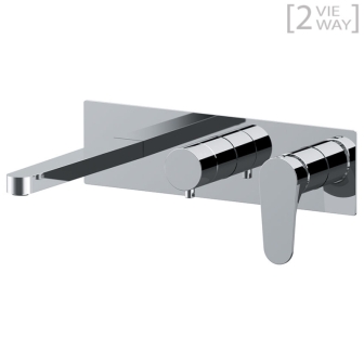 Set incasso a 2 vie per vasca/doccia su piastra unica rettangolare OMEGA