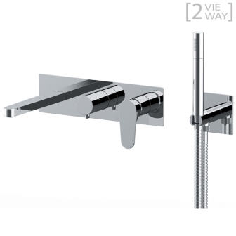Set a incasso a 2 vie per vasca con miscelatore monocomando OMEGA