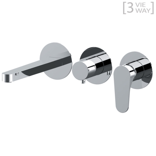 Set incasso a 3 vie per vasca/doccia su 3 piastre tonde separate OMEGA