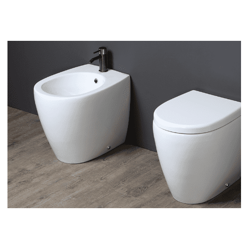 Coppia Vaso e Bidet filo muro Aida senza Brida