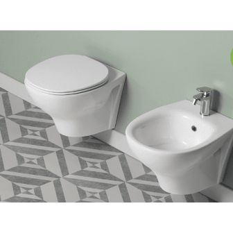 Coppia Vaso e Bidet sospeso Simply senza brida