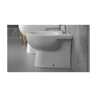 Coppia Vaso e Bidet filo muro Sally coprivaso incluso