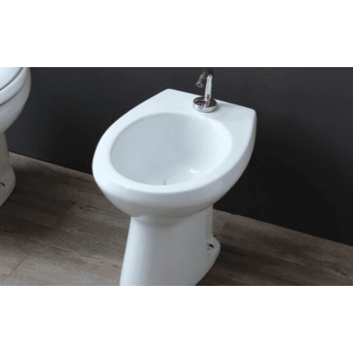 Coppia Vaso e Bidet con scarico a terra o parete Fly coprivaso incluso