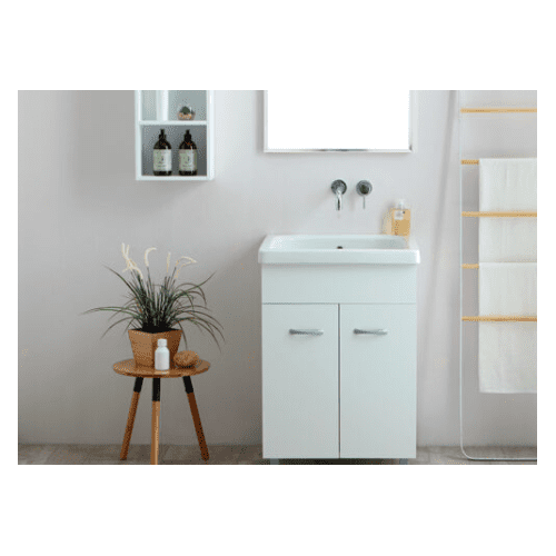 Lavatoio in ceramica cm.60x50 con mobile e strizzatoio