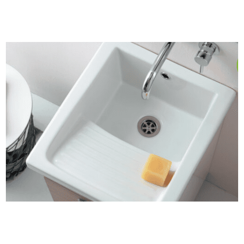 Lavatoio in ceramica con mobile cm.51x45 ad incasso