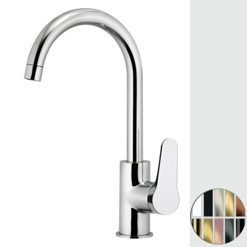 Miscelatore lavello monoforo 90° con canna alta girevole OMEGA