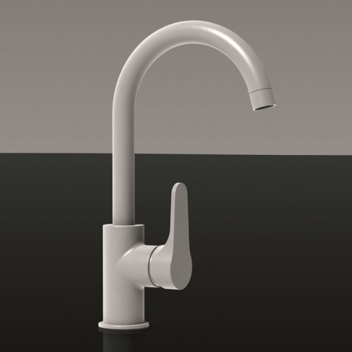 Miscelatore lavello monoforo 90° con canna alta girevole OMEGA