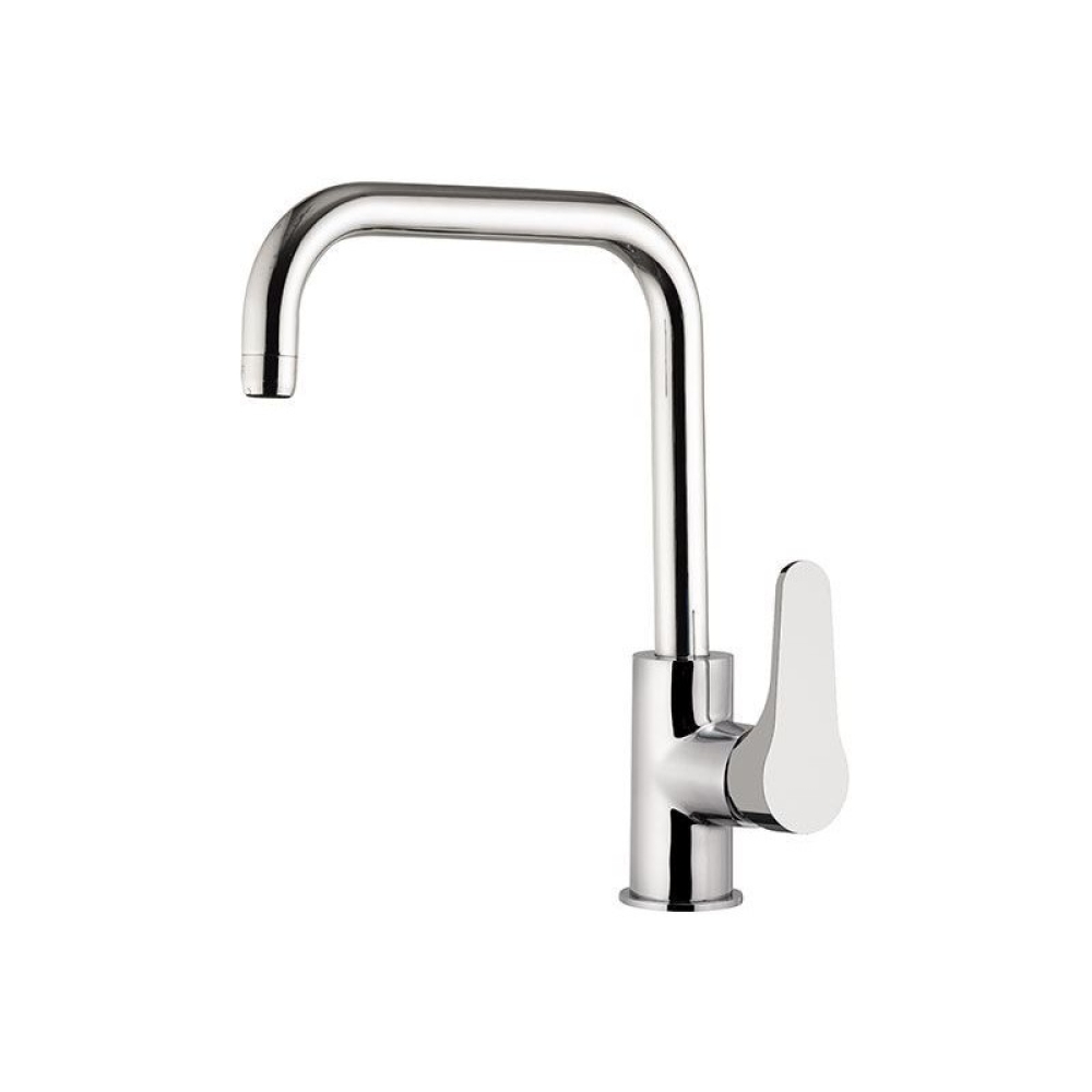 Miscelatore monoforo 90° canna alta quadra girevole e leva laterale OMEGA