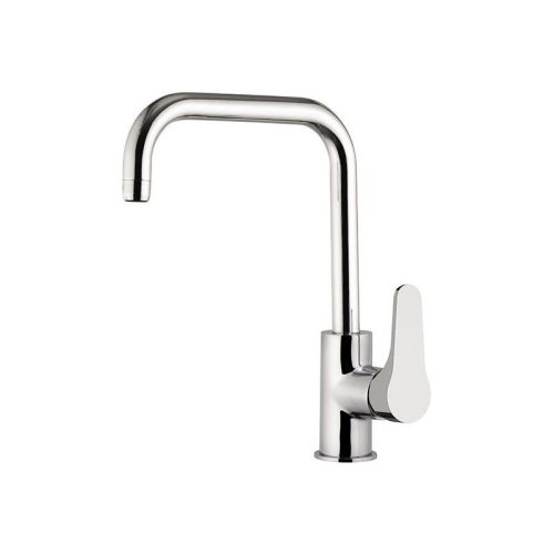 Miscelatore monoforo 90° canna alta quadra girevole e leva laterale OMEGA