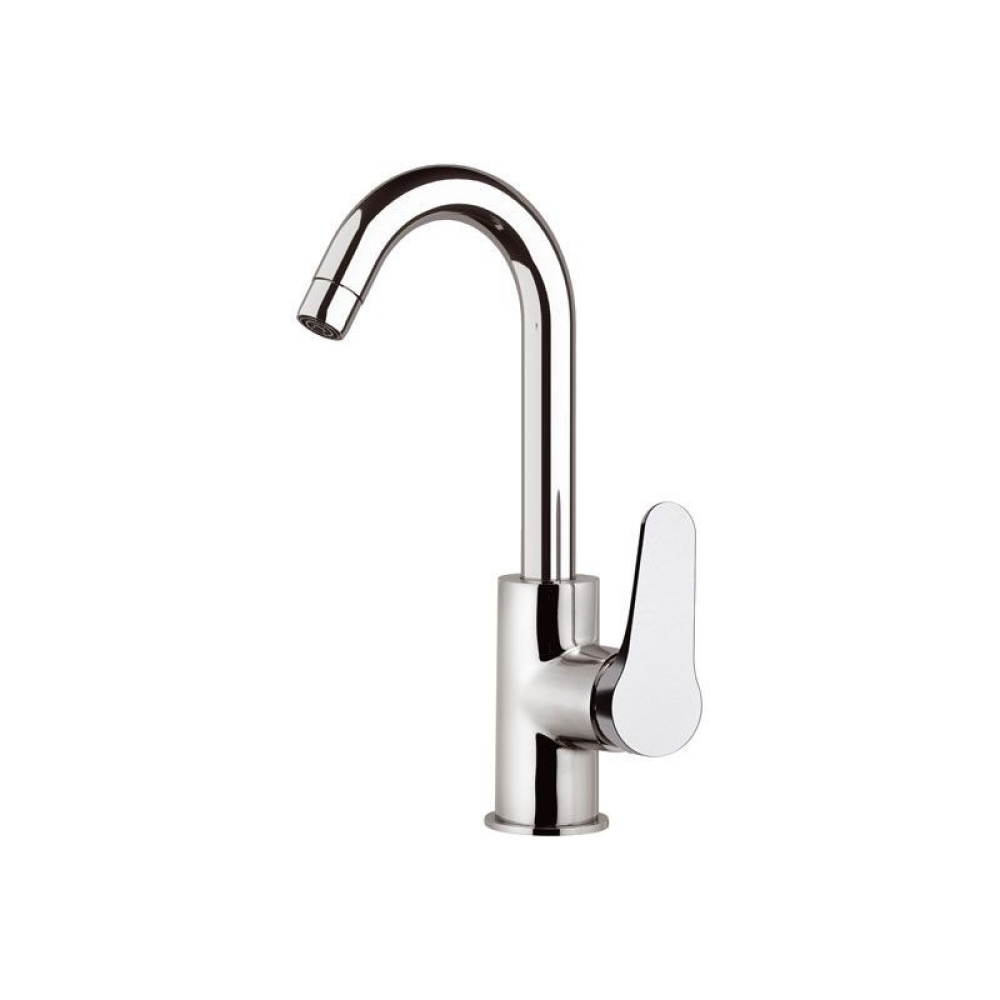 Miscelatore lavello monoforo 90° con canna alta girevole modello corto OMEGA