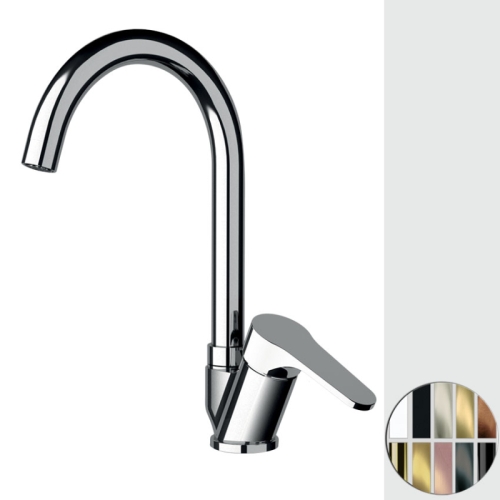 Miscelatore monocomando per lavello con bocca alta girevole OMEGA