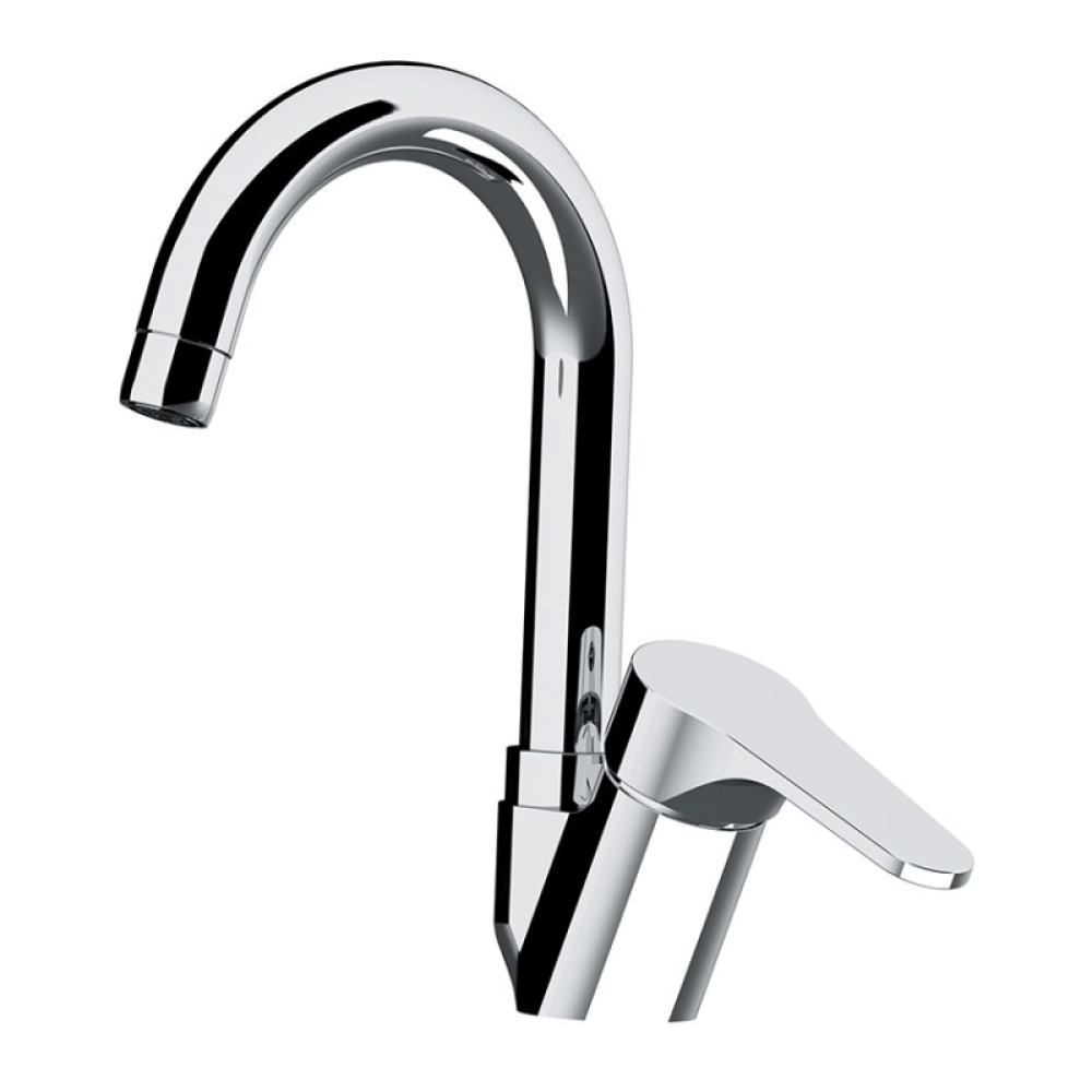 Miscelatore lavello con bocca alta girevole modello corto OMEGA