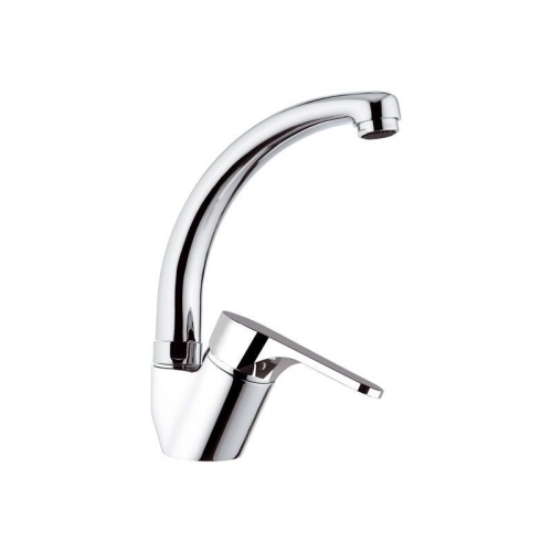 Miscelatore lavello monoforo 45° con bocca alta girevole a C modello corto OMEGA
