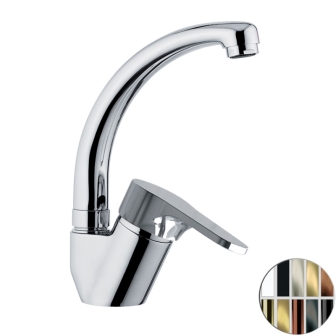 Miscelatore lavello monoforo 45° con bocca corta girevole OMEGA