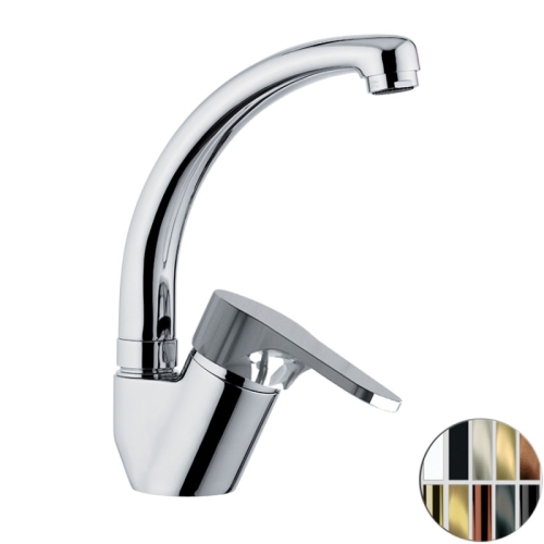 Miscelatore lavello monoforo 45° con bocca corta girevole OMEGA