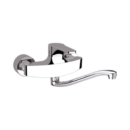 Miscelatore lavello a muro con bocca ad S girevole OMEGA