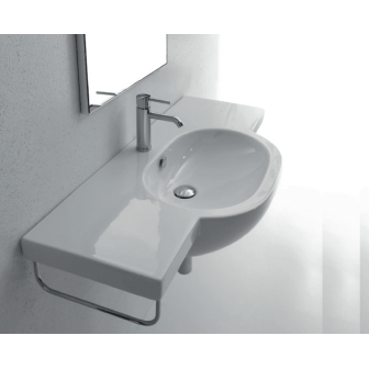 Lavabo sospeso monoforo predisposto 3 fori cm.85 M2