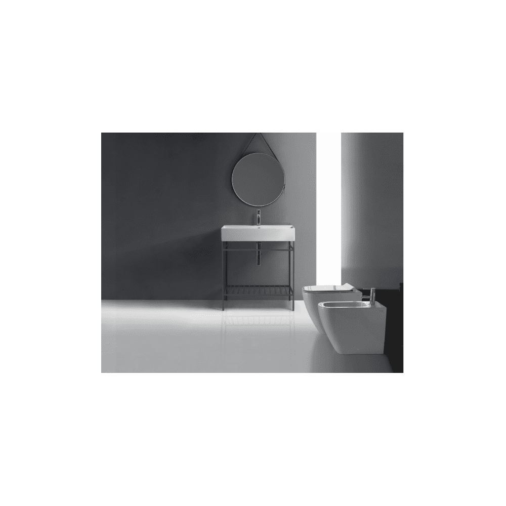 Coppia Vaso e Bidet Bianco Matt cm.55 Meg11 Pro coprivaso incluso
