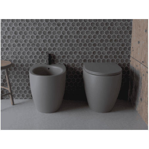 Coppia Vaso e Bidet Open di colore bianco coprivaso incluso