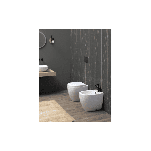 Coppia Vaso e Bidet Open di colore bianco coprivaso incluso