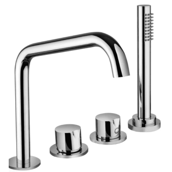 Miscelatore bordo vasca 4 fori con bocca e kit doccia Arka-Ago