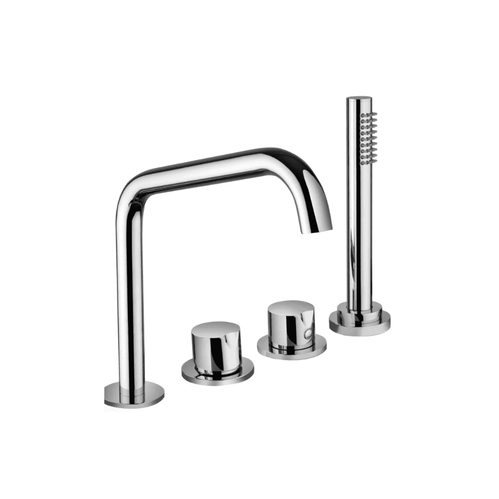 Miscelatore bordo vasca 4 fori con bocca e kit doccia Arka-Ago