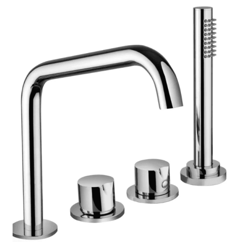 Miscelatore bordo vasca 4 fori con bocca e kit doccia Arka-Ago