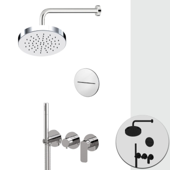 Set doccia a incasso piastre tonde TIARA