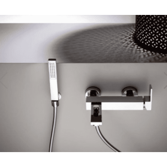 Miscelatore per vasca esterno con supporto duplex e doccia H2Q