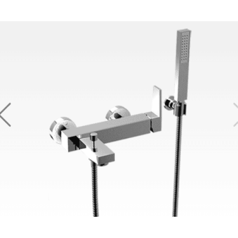 Miscelatore per vasca esterno con supporto duplex e doccia H2Q