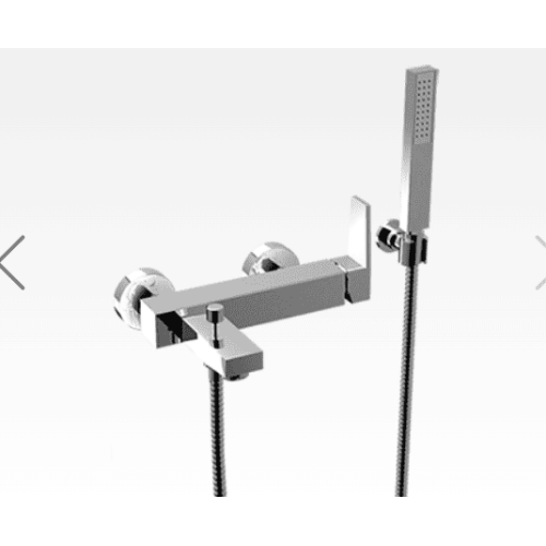 Miscelatore per vasca esterno con supporto duplex e doccia H2Q