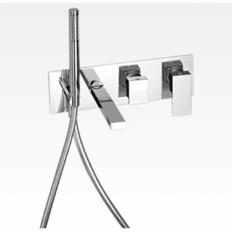 Miscelatore per vasca incasso con deviatore con bocca e kit doccia New Space