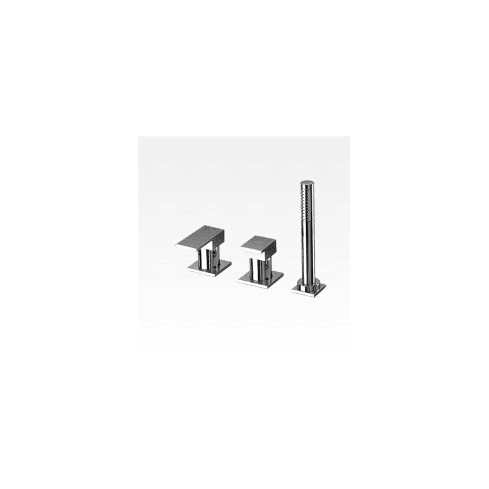 Miscelatore bordo vasca 3 fori senza bocca e kit doccia Open Space