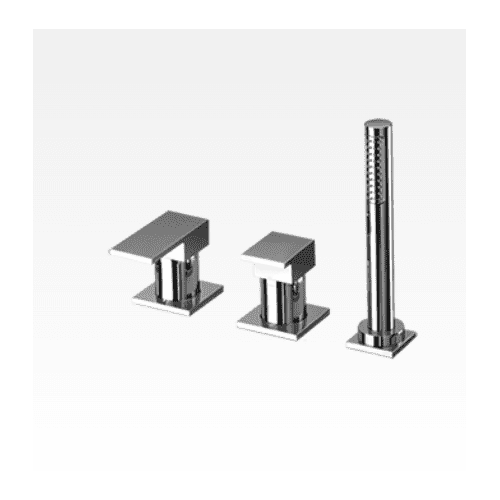 Miscelatore bordo vasca 3 fori senza bocca e kit doccia Open Space