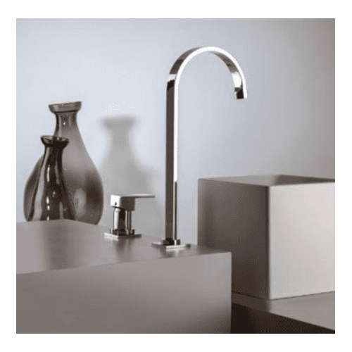 Bocca alta fissa per lavabo con miscelatore da appoggio a comando remoto Swing-Klip