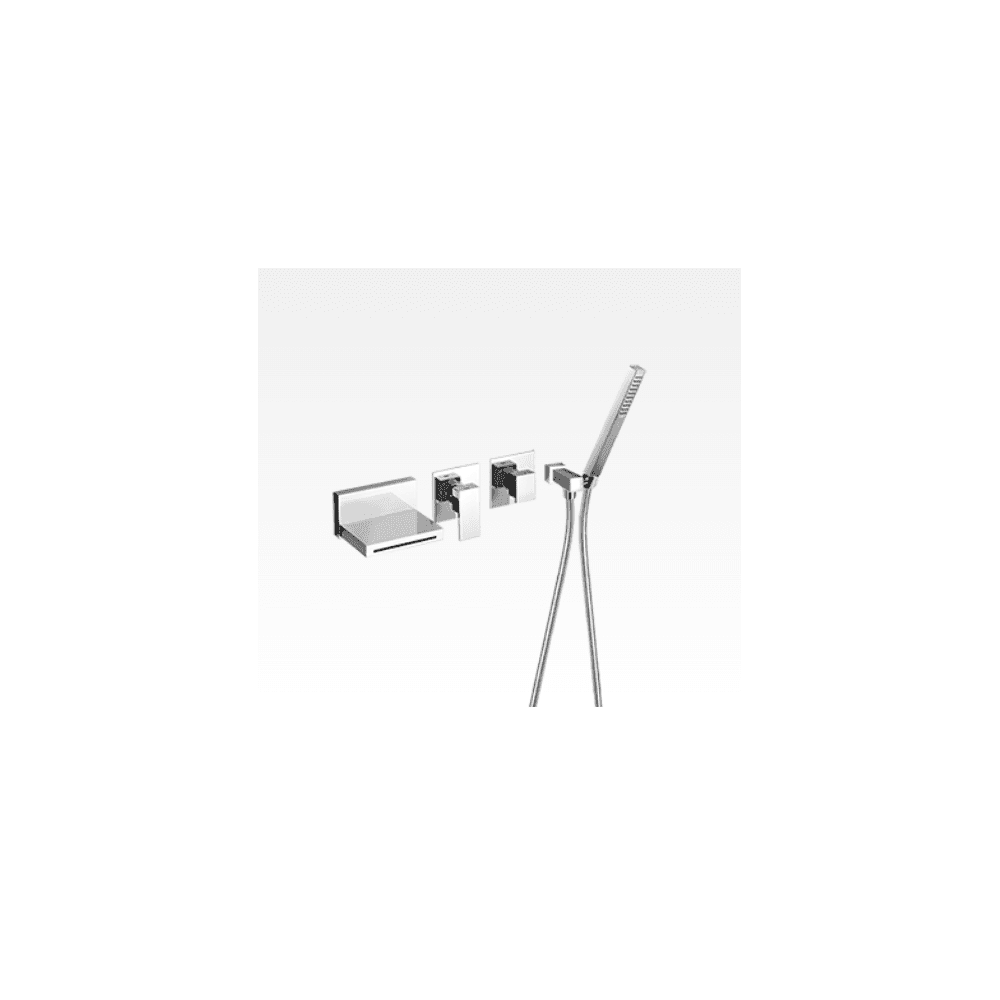 Miscelatore vasca ad incasso con bocca a cascata e kit doccia Swing-Klip