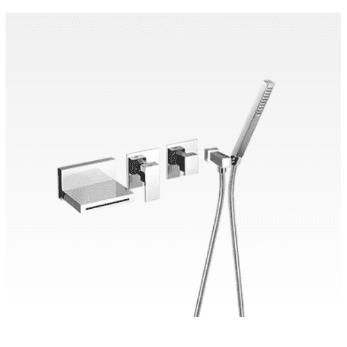 Miscelatore vasca ad incasso con bocca a cascata e kit doccia Swing-Klip