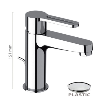 Miscelatore monocomando per lavabo con scarico in plastica SMART